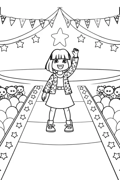 Gabby and the Cat Couture Fashion Show Coloring Page