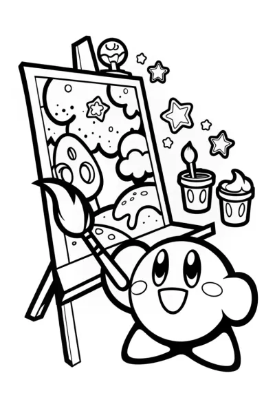 Kirby’s Enchanted Art Studio Coloring Page