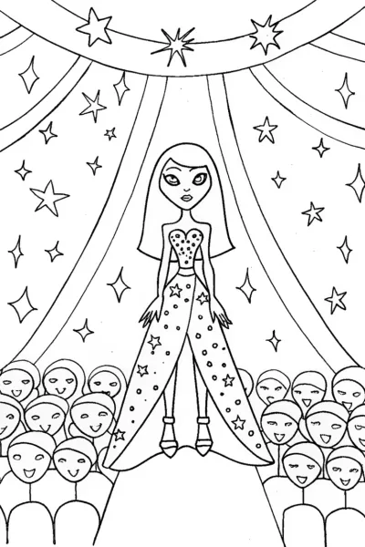 Bratz Dolls Galactic Fashion Show Coloring Page