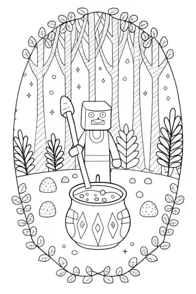 Minecraft Potion Brewing Adventure Coloring Page