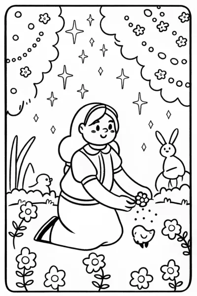 Mirabel’s Magical Seed Adventure Coloring Page