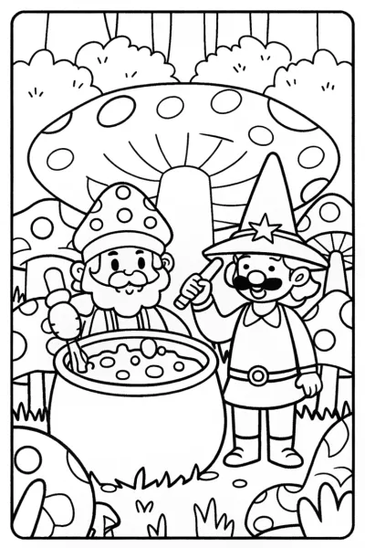 Mario and Luigi’s Magic Potion Adventure Coloring Page