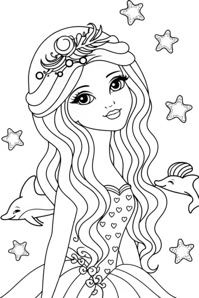 Princess of the Celestial Seas Coloring Page