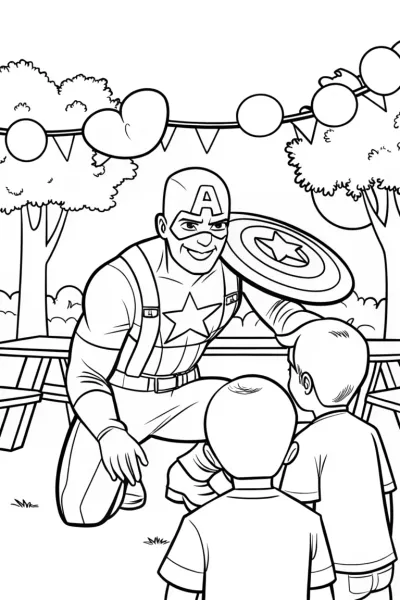 Captain America’s Unity Shield Coloring Page