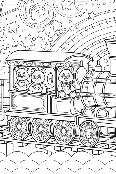 Care Bears time-traveling train