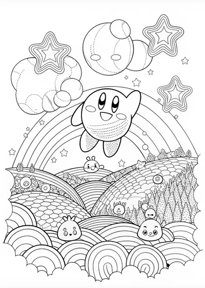 Waddle Dee Adventure Coloring Page