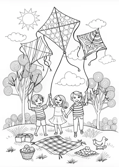 Kite Flying Fun: Kids Enjoy a Breezy Afternoon