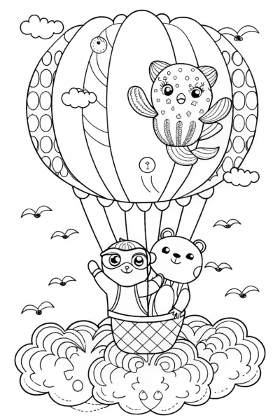 Bluey and Bingo’s Balloon Adventure Coloring Page