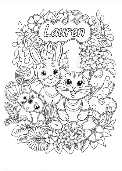 Lauren’s Cute Animal Friends Coloring Page