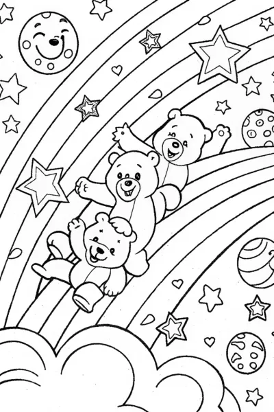 Care Bear Space Adventure Coloring Page