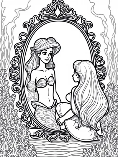 Little mermaid’s reflection scene