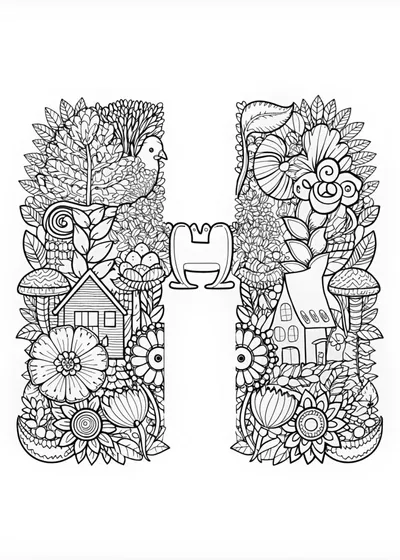 Letter H Doodle Wonderland