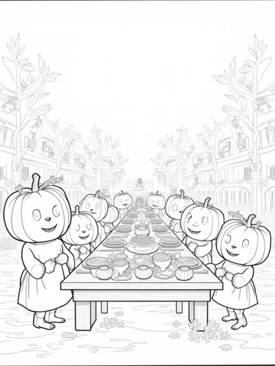 Thanksgiving in the enchanted pumpkin village