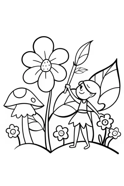 Jasmine’s Garden of Whimsy Coloring Page