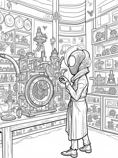 Venom inventing a clockwork machine