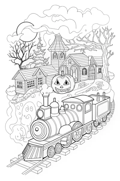 Halloween time-traveling train adventure