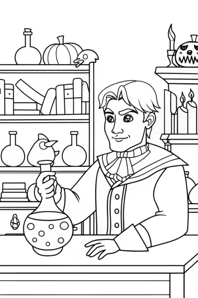 Bowser’s Magical Potion Laboratory Coloring Page