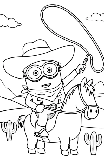 Minion’s Wild West Adventure Coloring Page