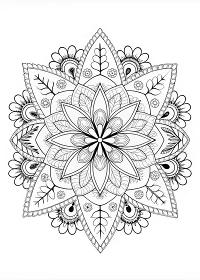 Mandala Blossom Coloring Page