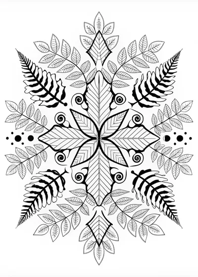 Mandala Fern Coloring Page