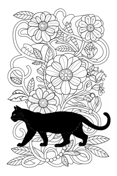 The Black Panther’s Secret Garden Coloring Page