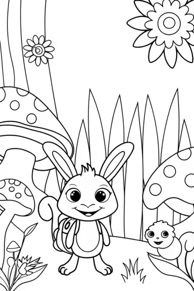 Axolotl’s Nature Quest Coloring Page