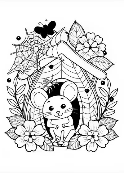 Spider in the Countryside Coloring Page