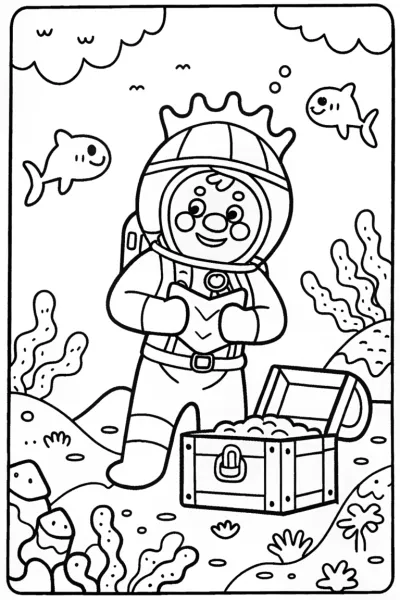 Bowser’s Underwater Adventure Coloring Page