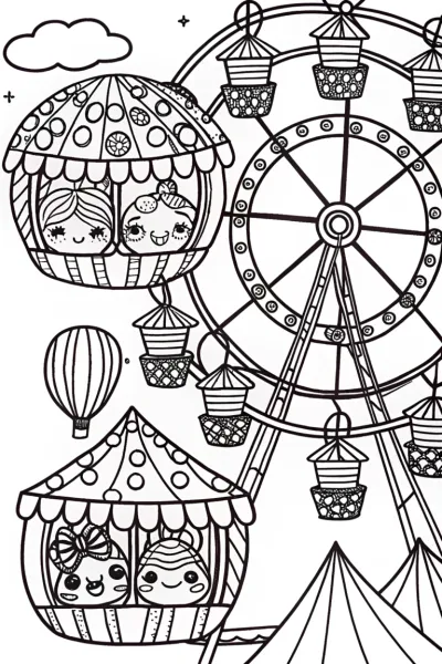 Cupcake Chic Carnival Adventure Coloring Page