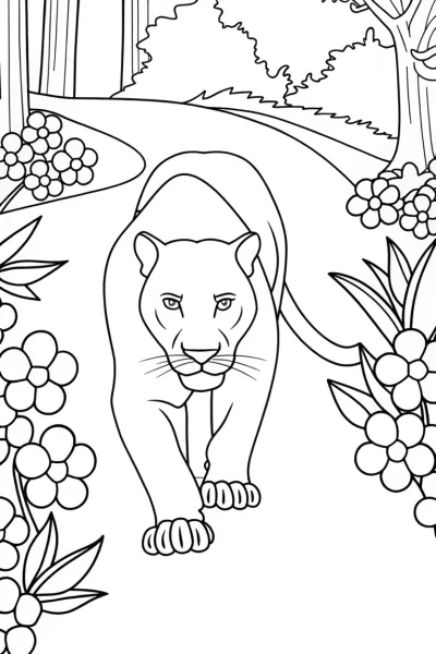 Black Panther in a secret garden