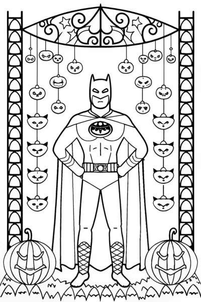 Batman in the Enchanted Alley Coloring Page