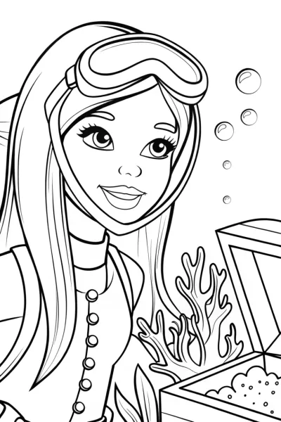 Barbie underwater treasure hunt