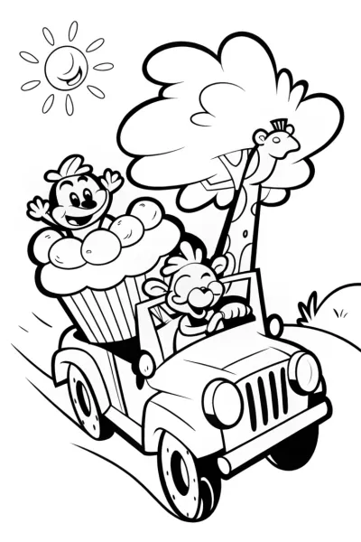 Cupcake Chic and Cheeky Chocolate Safari Coloring Page