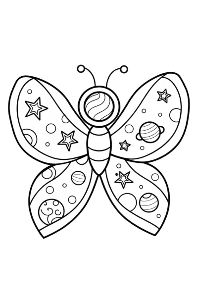 Butterfly Universe Explorer Coloring Page
