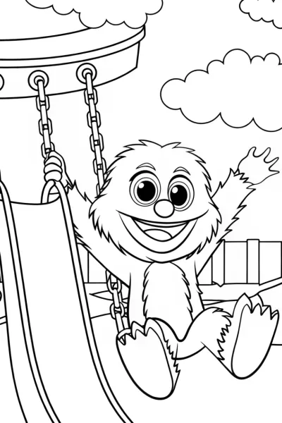 Huggy Wuggy Puzzle Playground Coloring Page