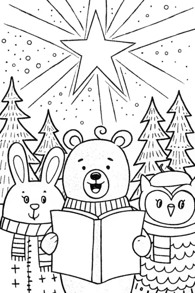 The Christmas Night Choir Coloring Page