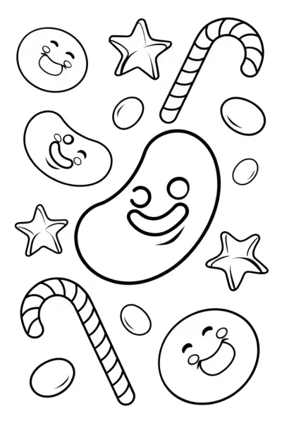 Joyful Juggling Jellybean Coloring Page