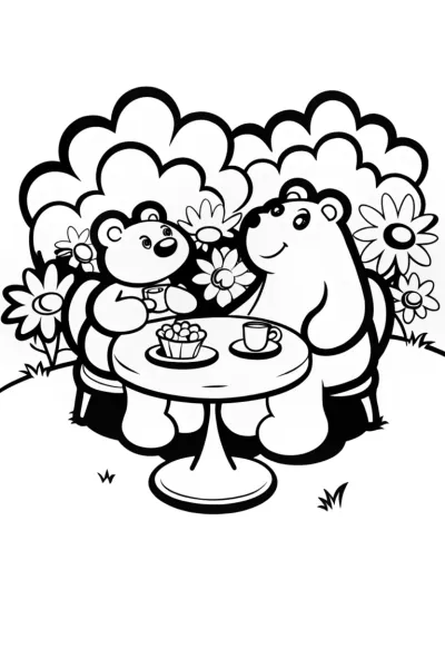 Care Bears’ Cozy Tea Party Coloring Page