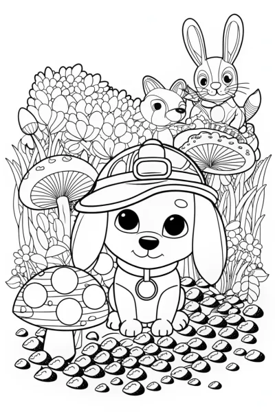 Puppy on a Treasure Hunt Coloring Page