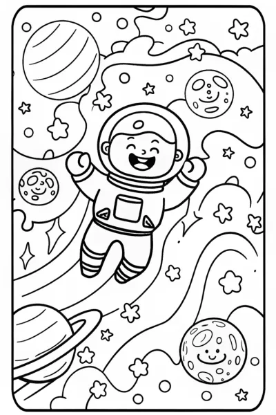 JJ’s Space Adventure Coloring Page