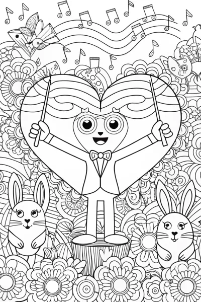 Heartfelt Symphony Coloring Page