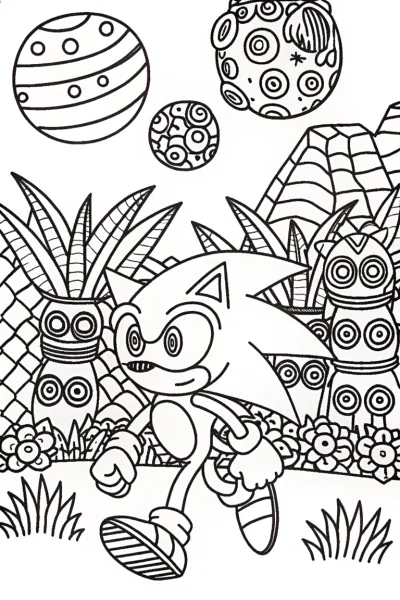Sonic’s Galactic Adventure Coloring Page