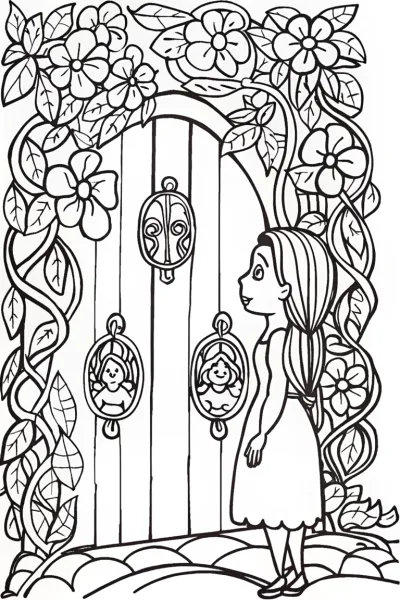 Jasmine’s Secret Garden Coloring Page