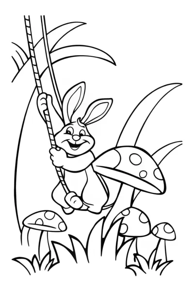 Banban’s Enchanted Garden Swing Coloring Page