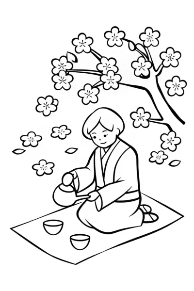 Demon Slayer Tea Ceremony Coloring Page