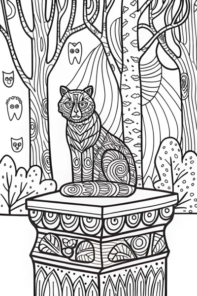 The Wise Panther Oracle Coloring Page