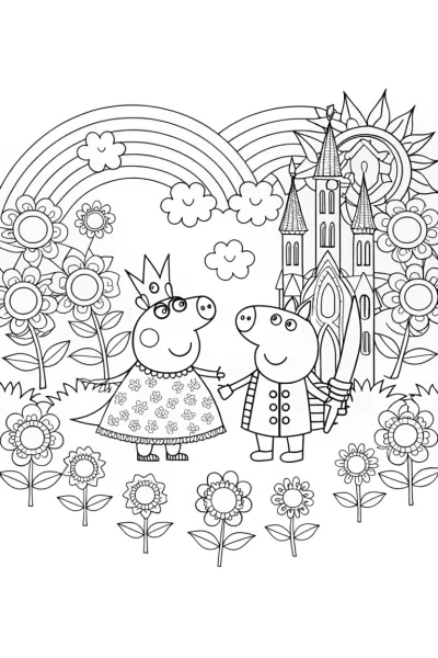 Peppa Pig’s Enchanted Adventure Coloring Page