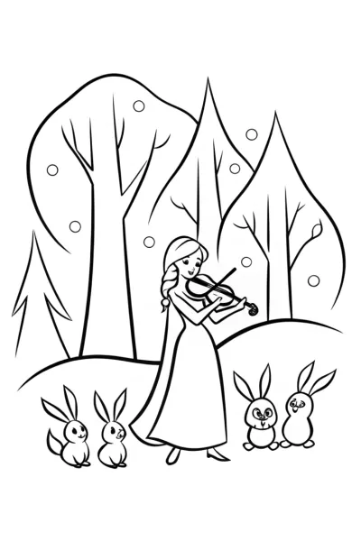 Elsa’s Enchanted Ice Concert Coloring Page