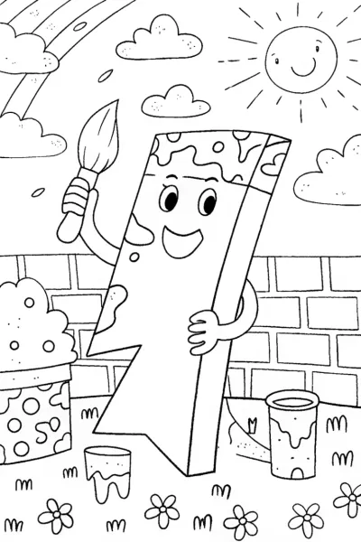 Lightning Bolt Artist Coloring Page