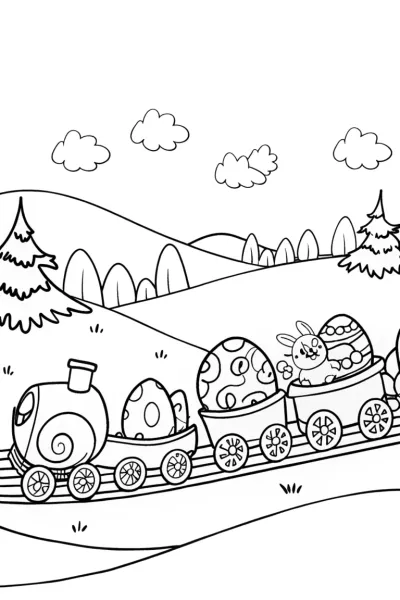 Easter Egg Express Coloring Page